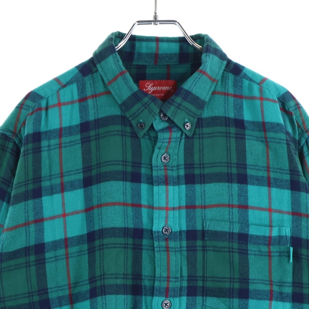 SUPREME(シュプリーム) 18AW Tartan L/S Flannel Shirt タータンチェック フランネル 長袖ボタンダウンシャツ グリーン