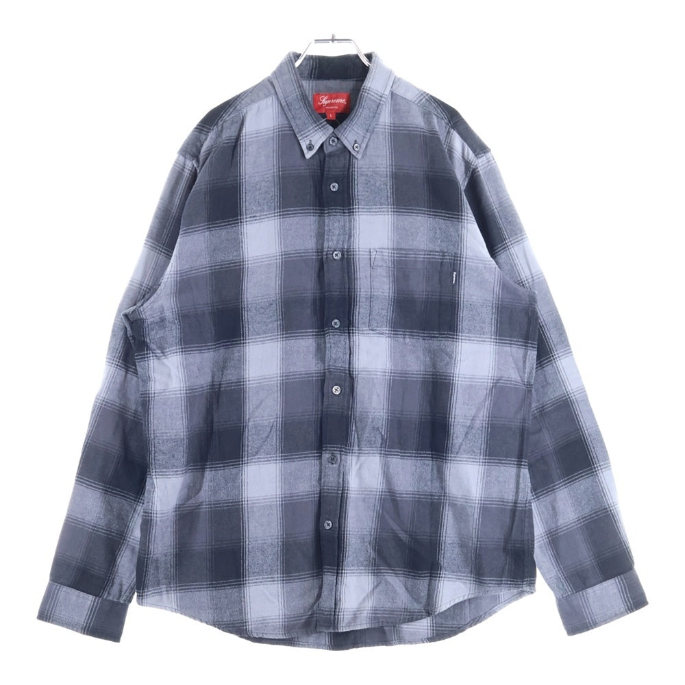 SUPREME(シュプリーム) 18AW Shadow Plaid Flannel Shirt シャドウプレイド フランネル 長袖ボタンダウンシャツ グレー/ブラック