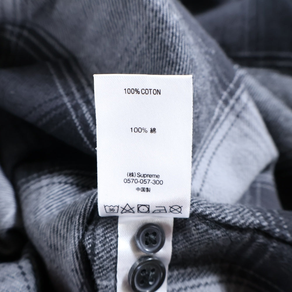 SUPREME(シュプリーム) 18AW Shadow Plaid Flannel Shirt シャドウプレイド フランネル 長袖ボタンダウンシャツ グレー/ブラック
