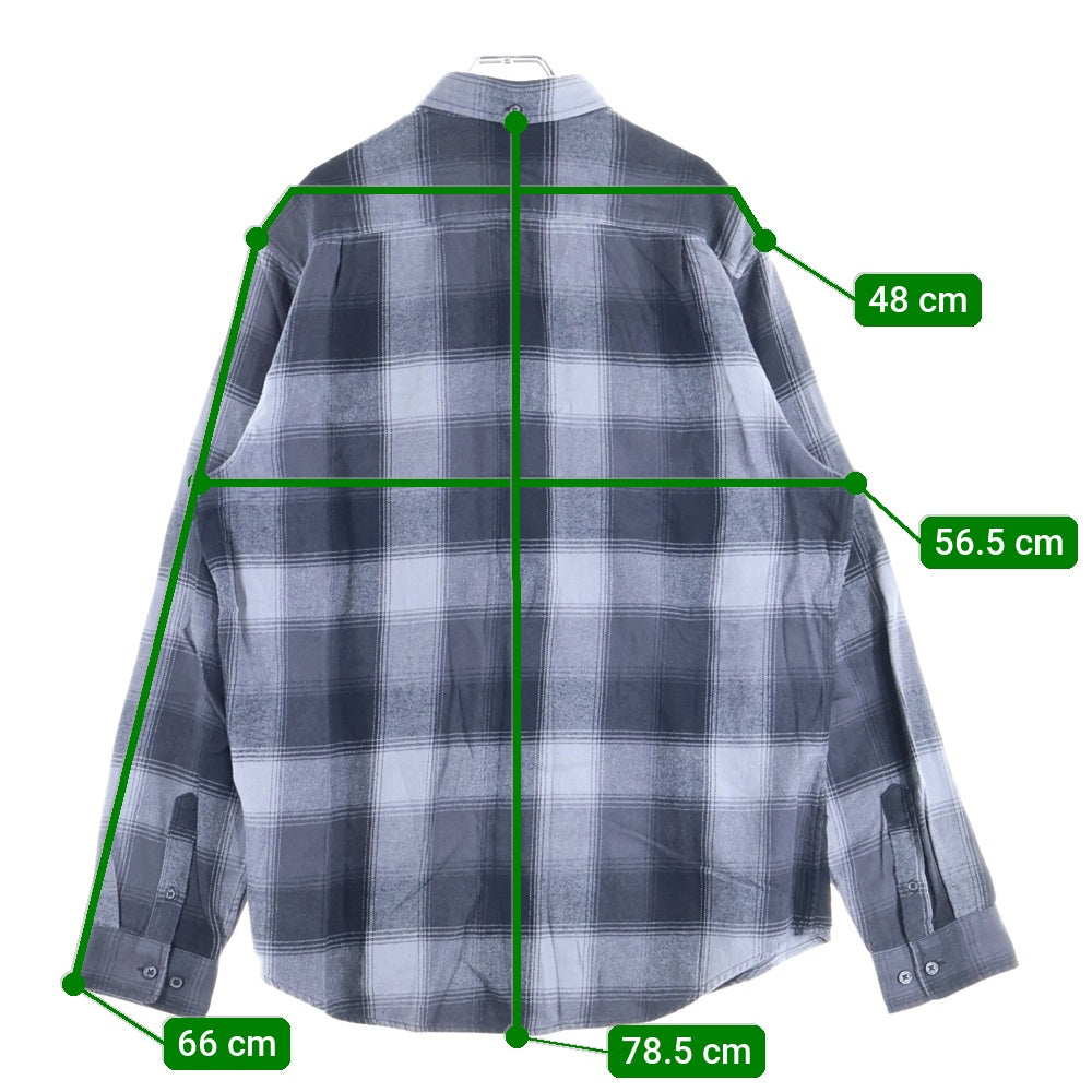 SUPREME(シュプリーム) 18AW Shadow Plaid Flannel Shirt シャドウプレイド フランネル 長袖ボタンダウンシャツ グレー/ブラック