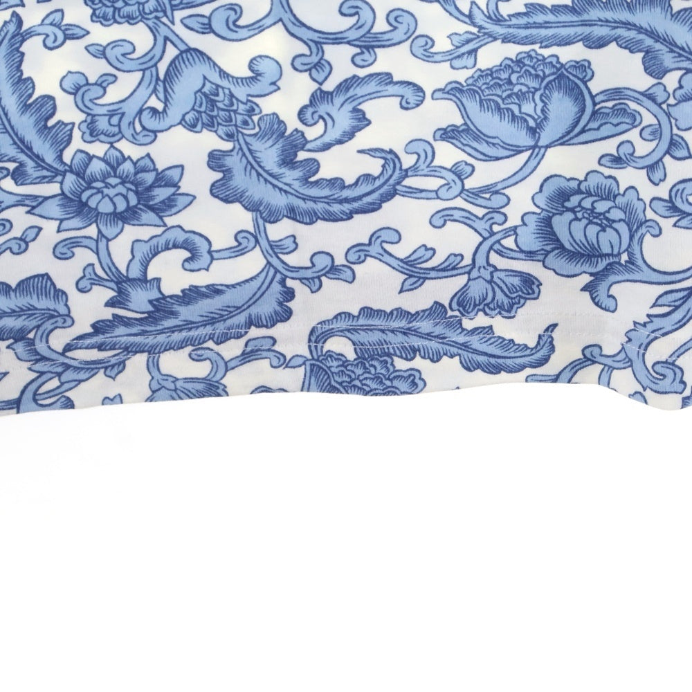 SUPREME(シュプリーム) 19SS Damask L/S Top ダマスク総柄 ポケットTシャツ 長袖クルーネックカットソー ブルー/ホワイト