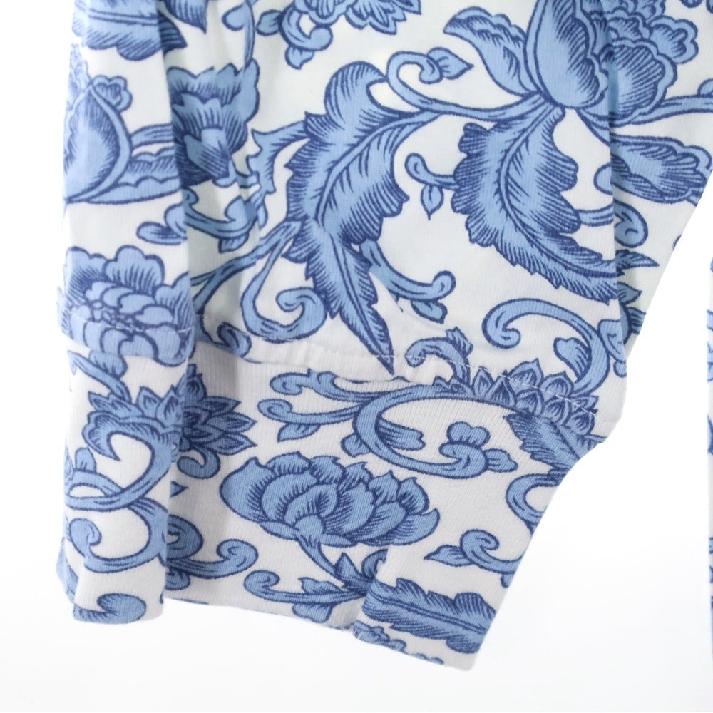 SUPREME(シュプリーム) 19SS Damask L/S Top ダマスク総柄 ポケットTシャツ 長袖クルーネックカットソー ブルー/ホワイト