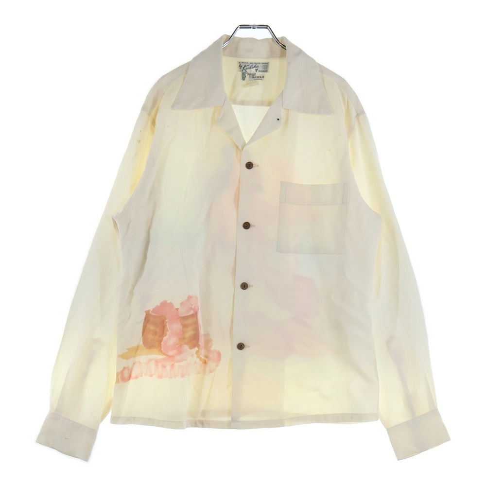 SUN SURF(サンサーフ) 09SS Special Edition PIN UP QUEEN LONG SLEEVE スペシャルエディション ピンアップ クイーン 長袖ハワイアンシャツ アロハシャツ アイボリー SS24657