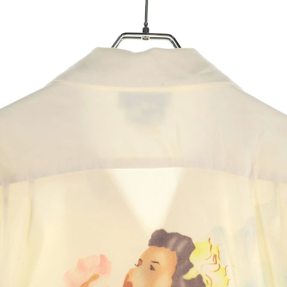 SUN SURF(サンサーフ) 09SS Special Edition PIN UP QUEEN LONG SLEEVE スペシャルエディション ピンアップ クイーン 長袖ハワイアンシャツ アロハシャツ アイボリー SS24657