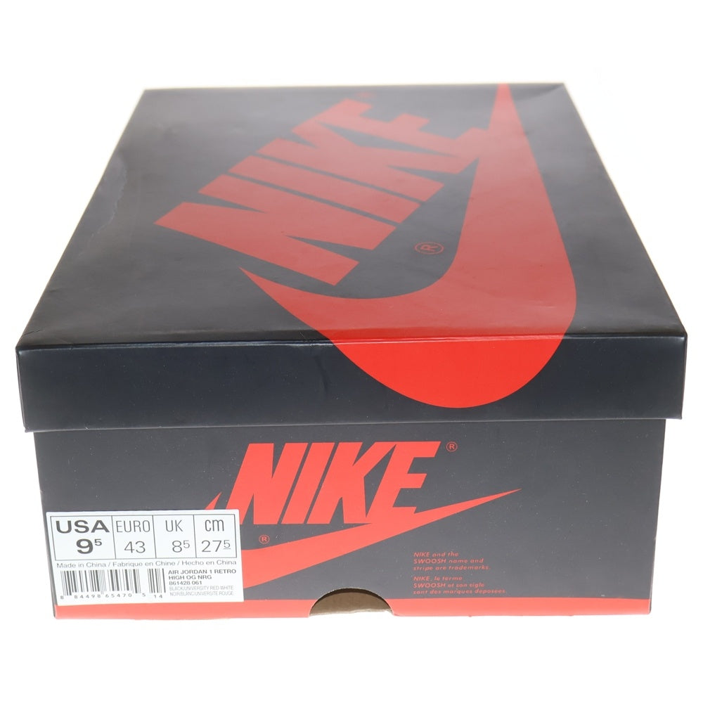 NIKE(ナイキ) AIR JORDAN 1 RETRO HIGH OG NRG HOMAGE TO HOME エアジョーダン1 レトロ ハイ オマージュトゥーホーム ハイカット スニーカー レッド US9.5/27.5cm 861428-061