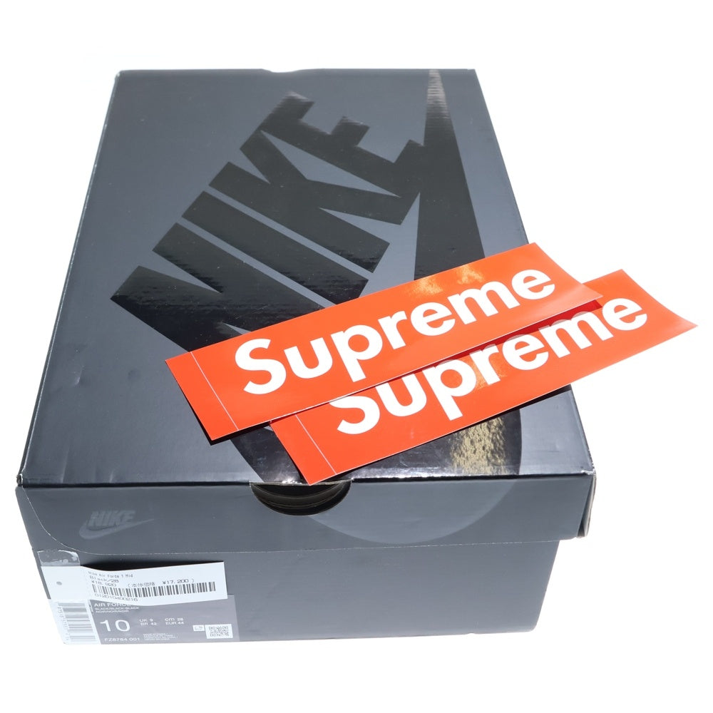 NIKE(ナイキ) ×SUPREME AIR FORCE 1 MID BLACK シュプリーム エアフォース1 ミッドカットスニーカー ブラック US10/28cm FZ8784-001