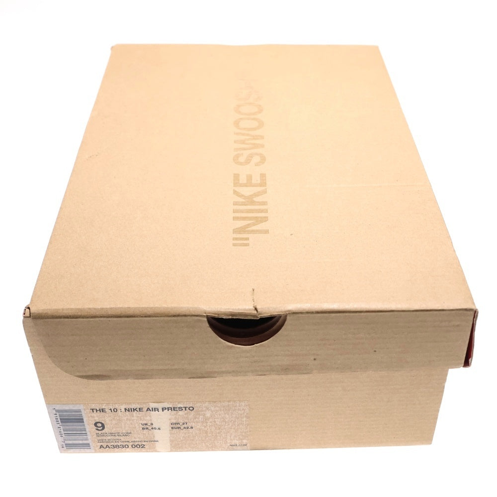 NIKE(ナイキ) ×OFF-WHITE AIR PRESTO オフホワイト エアプレスト ローカットスニーカー ブラック US9/27cm AA3830-002