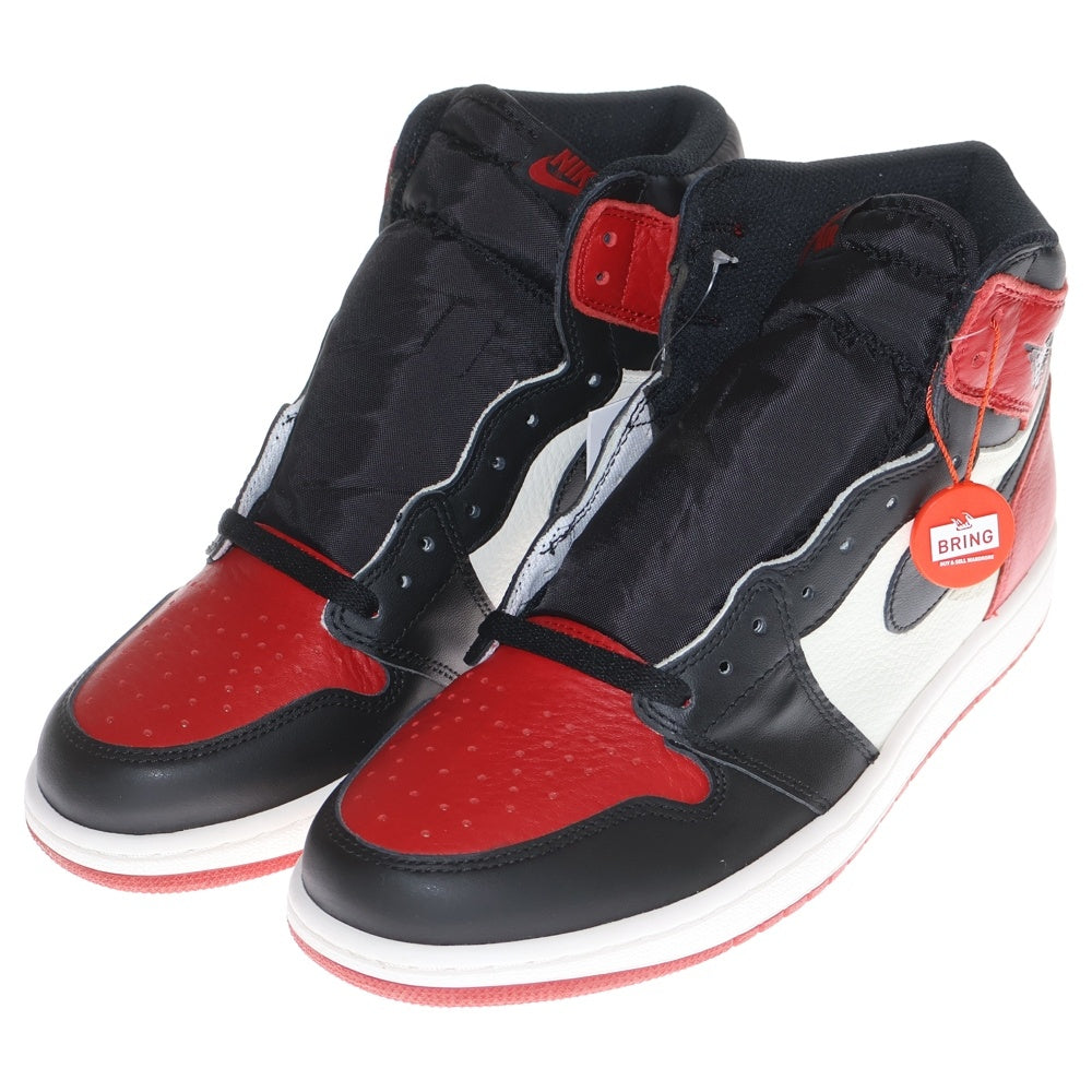 NIKE(ナイキ) AIR JORDAN 1 RETRO HIGH OG BRED TOE エアジョーダン1 ブレッドトゥ ハイカットスニーカー レッド/ブラック US9.5/27.5cm 555088-610