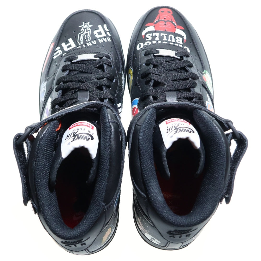 NIKE(ナイキ) ×SUPREME ×NBA AIR FORCE 1 MID TEAM ナイキ エアフォース1 チーム ミッドカットスニーカー ブラック U9.5/27.5cm AQ8017-001
