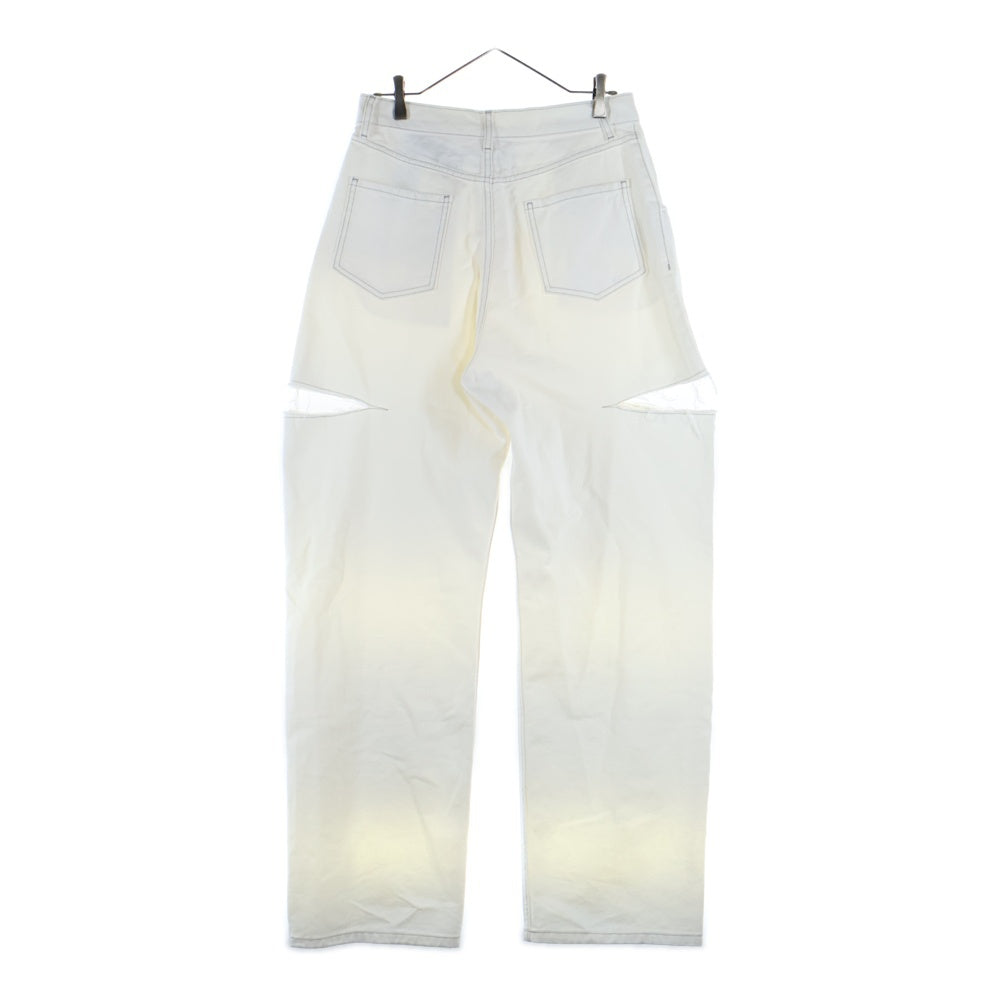 Martin Margiela 1(マルタンマルジェラ) 24SS スラッシュディテール カットオフ デニムパンツ ジーンズ ホワイト S51LA0106 S47399