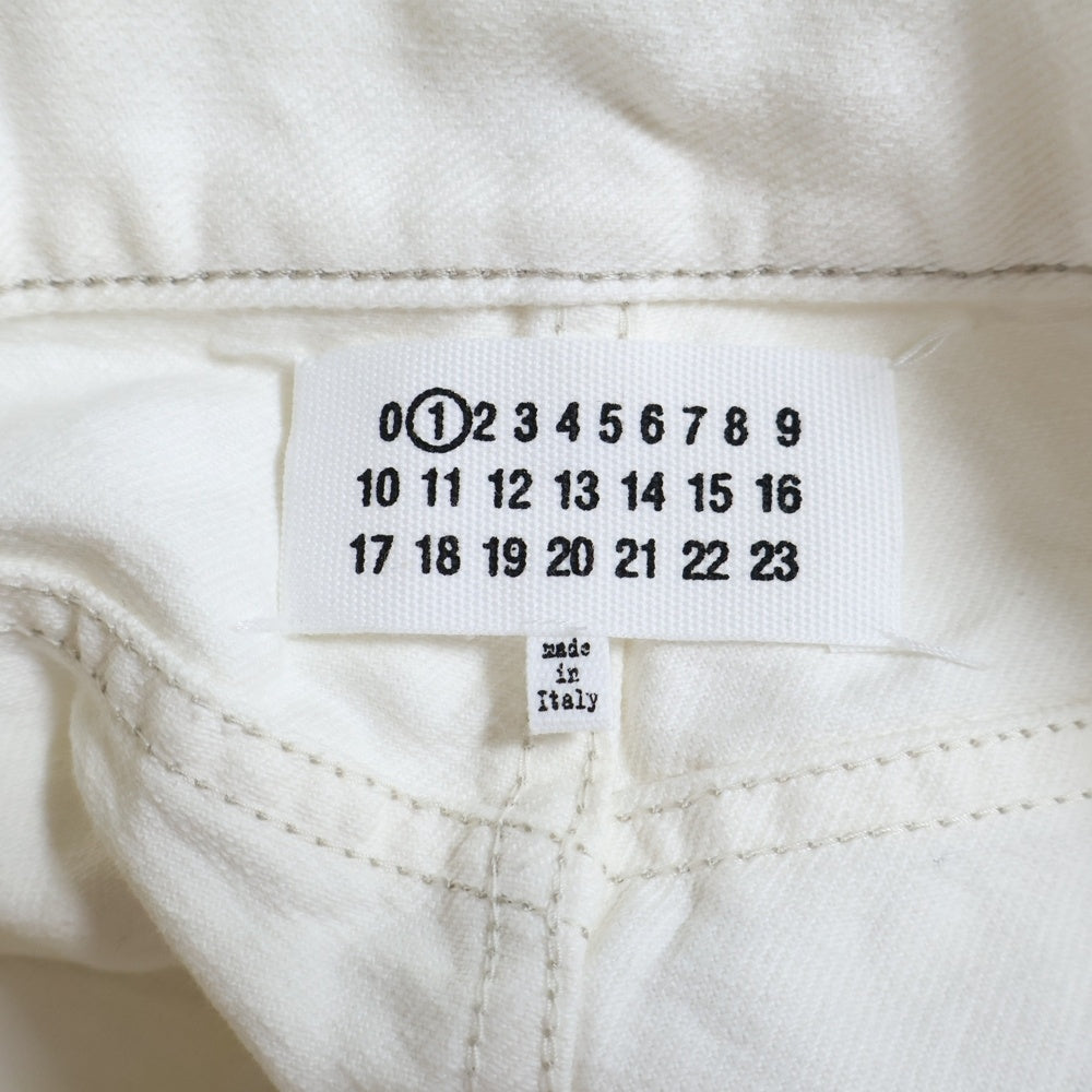 Martin Margiela 1(マルタンマルジェラ) 24SS スラッシュディテール カットオフ デニムパンツ ジーンズ ホワイト S51LA0106 S47399