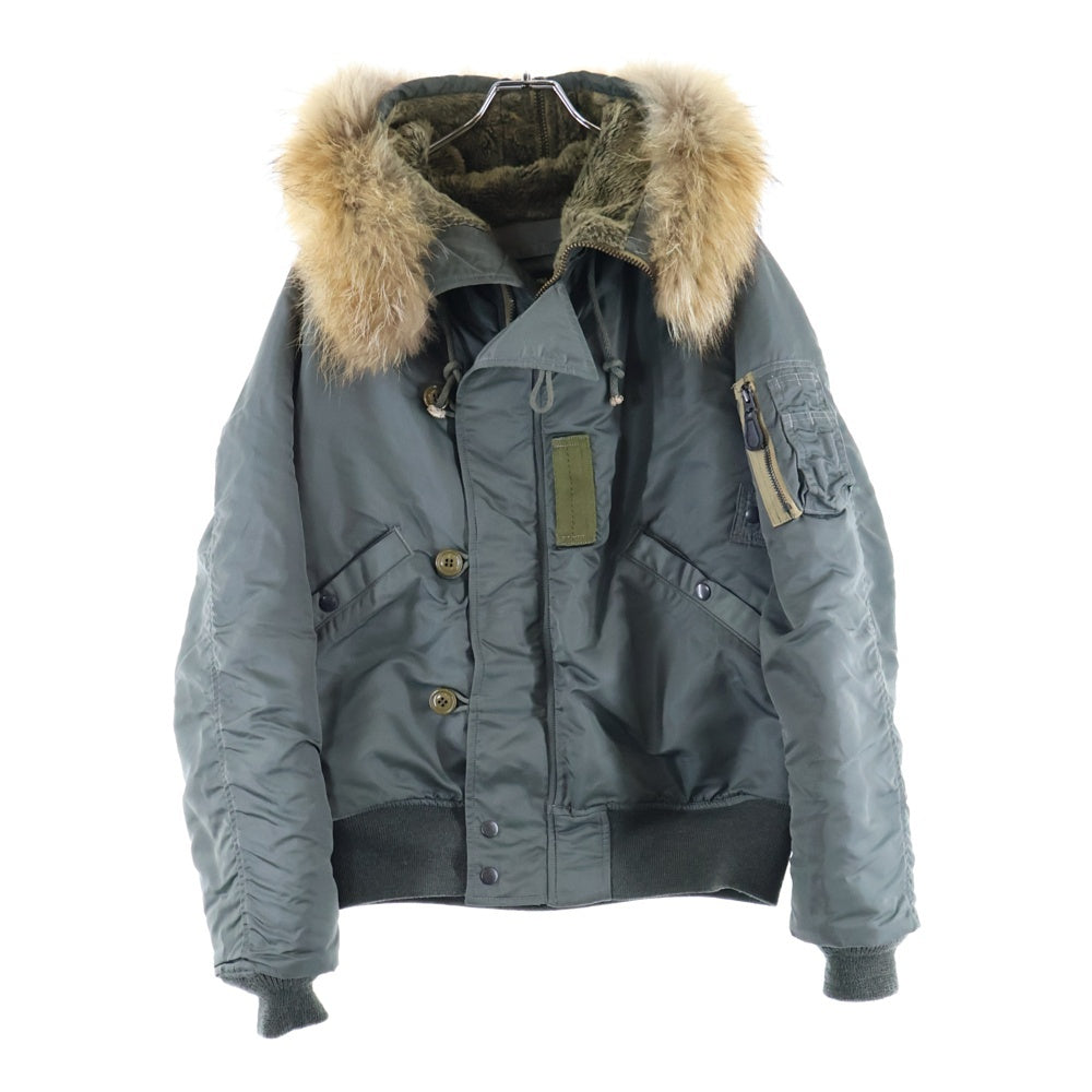 AVIREX(アヴィレックス) N-2A マルチポケット ファー付きフーデッド ジップアップ フライトジャケット カーキ 6112069