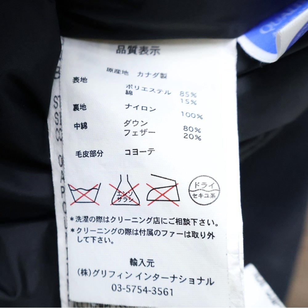 CANADA GOOSE(カナダグース) BRONTE PARKA ブロンテ パーカー ファーフーデッド ダウンジャケット ネイビー レディース 2603JL