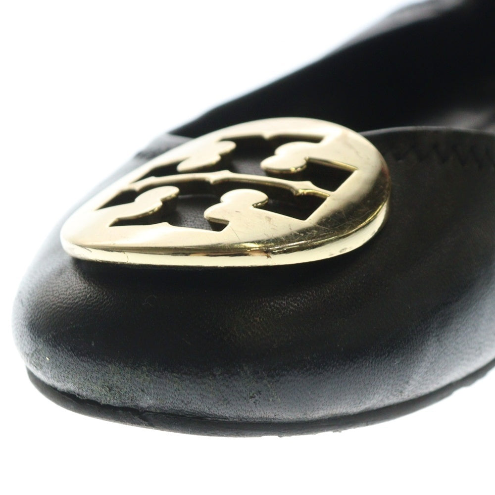 TORY BURCH(トリー バーチ) ロゴデザインプレート ラバーソール フラットシューズ レディース ブラック