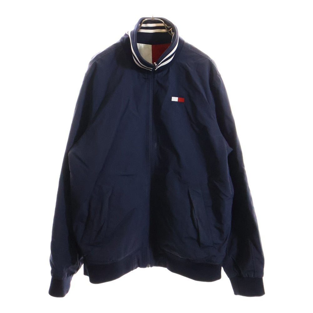 TOMMY HILFIGER(トミーヒルフィガー) 胸ロゴエンブロイダリーデザイン マルチポケット ジップアップ ナイロンジャケット ネイビー C88 78D4888