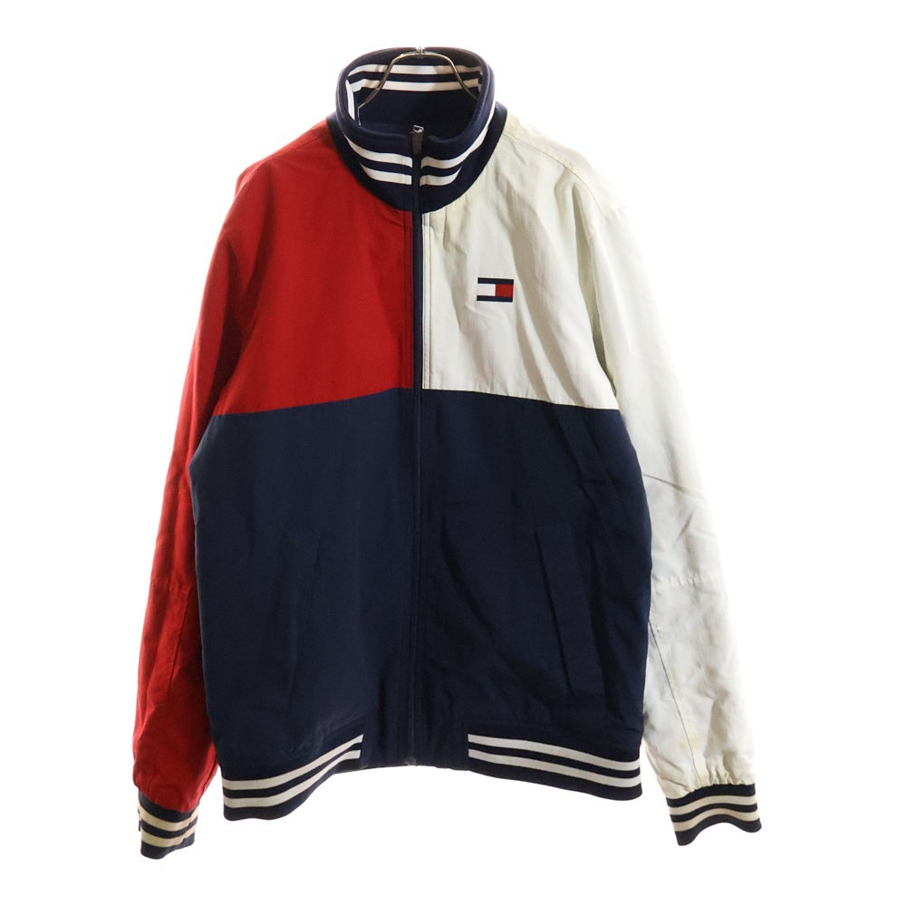 TOMMY HILFIGER(トミーヒルフィガー) 胸ロゴエンブロイダリーデザイン マルチポケット ジップアップ ナイロンジャケット ネイビー C88 78D4888