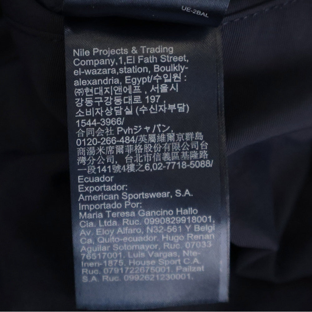 TOMMY HILFIGER(トミーヒルフィガー) 胸ロゴエンブロイダリーデザイン マルチポケット ジップアップ ナイロンジャケット ネイビー C88 78D4888