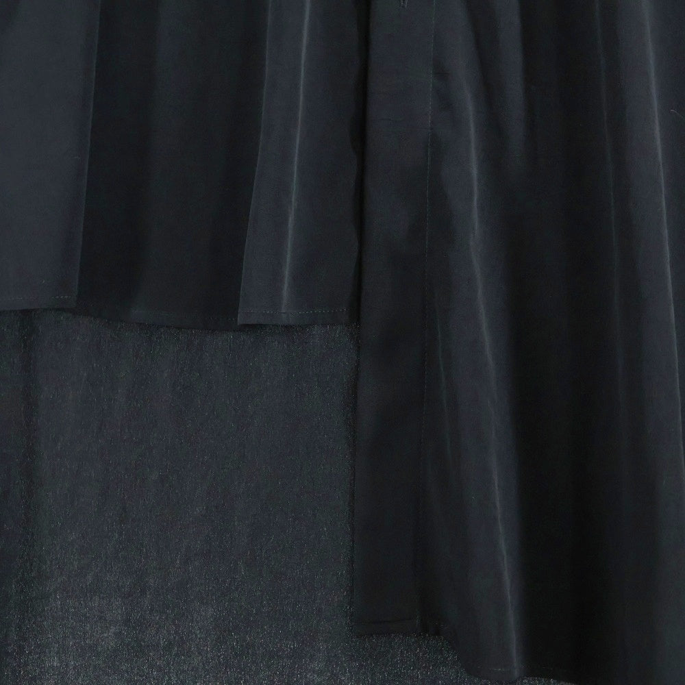 Ground Y(グラウンドワイ) アクリル アシンメトリー ドレープ ロング 長袖シャツ ブラック GA-B24-500