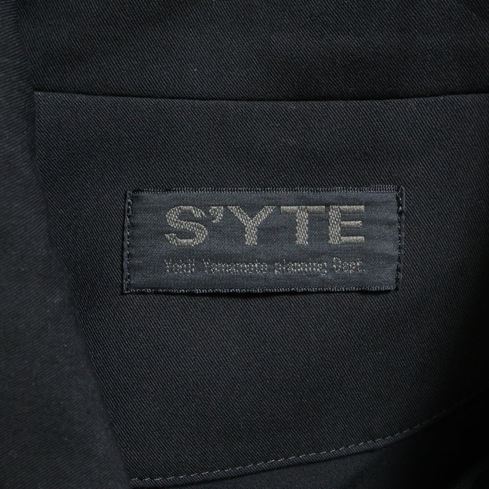 s'yte(サイト) ビッグカラー ラグランスリーブ レーヨン コックシャツ ジャケット ブラック UB-J30-912