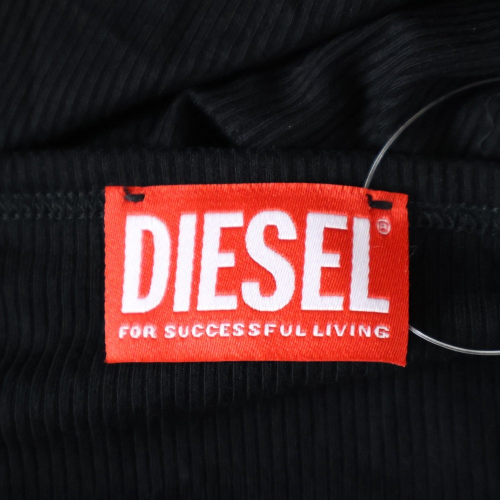DIESEL(ディーゼル) T-MATIC TANK TOP ネックレス付き クルーネック カットソー 半袖Tシャツ レディース ブラック A12037 0BLAN
