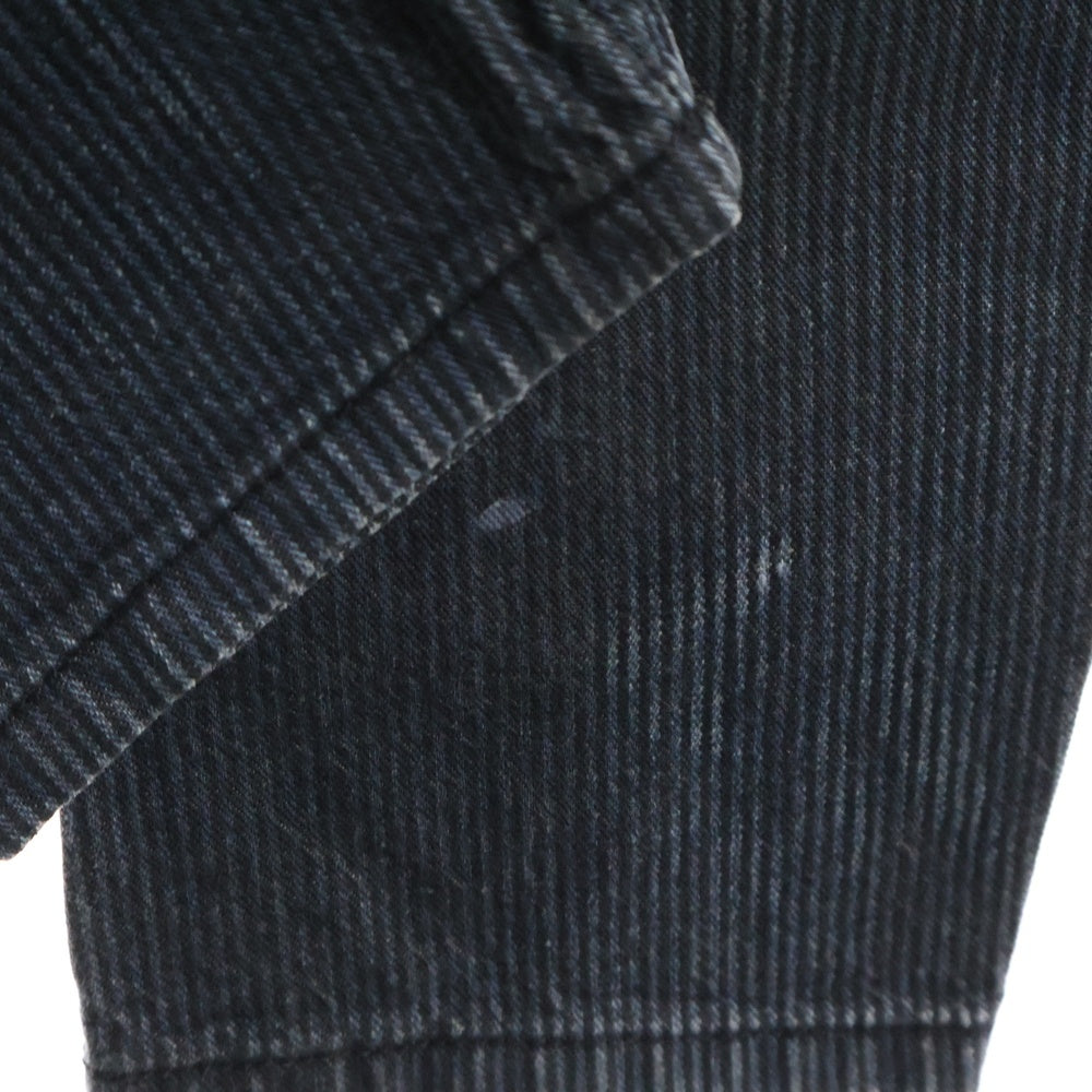 DIESEL(ディーゼル) ブレイブマンロゴ ストライプ柄 ウォッシュド加工 ボーイフレンド アンクル丈 ジップアップ デニムパンツ ブラック FAYZAL .32