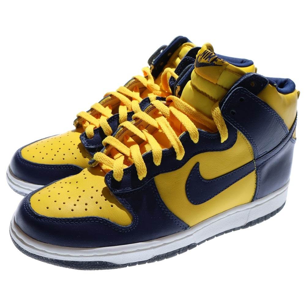 NIKE(ナイキ) 【観賞用 1998年製】 DUNK HIGH MICHIGAN ダンク ハイカットスニーカー ミシガン イエロー/ネイビー US9/27cm 630335-471