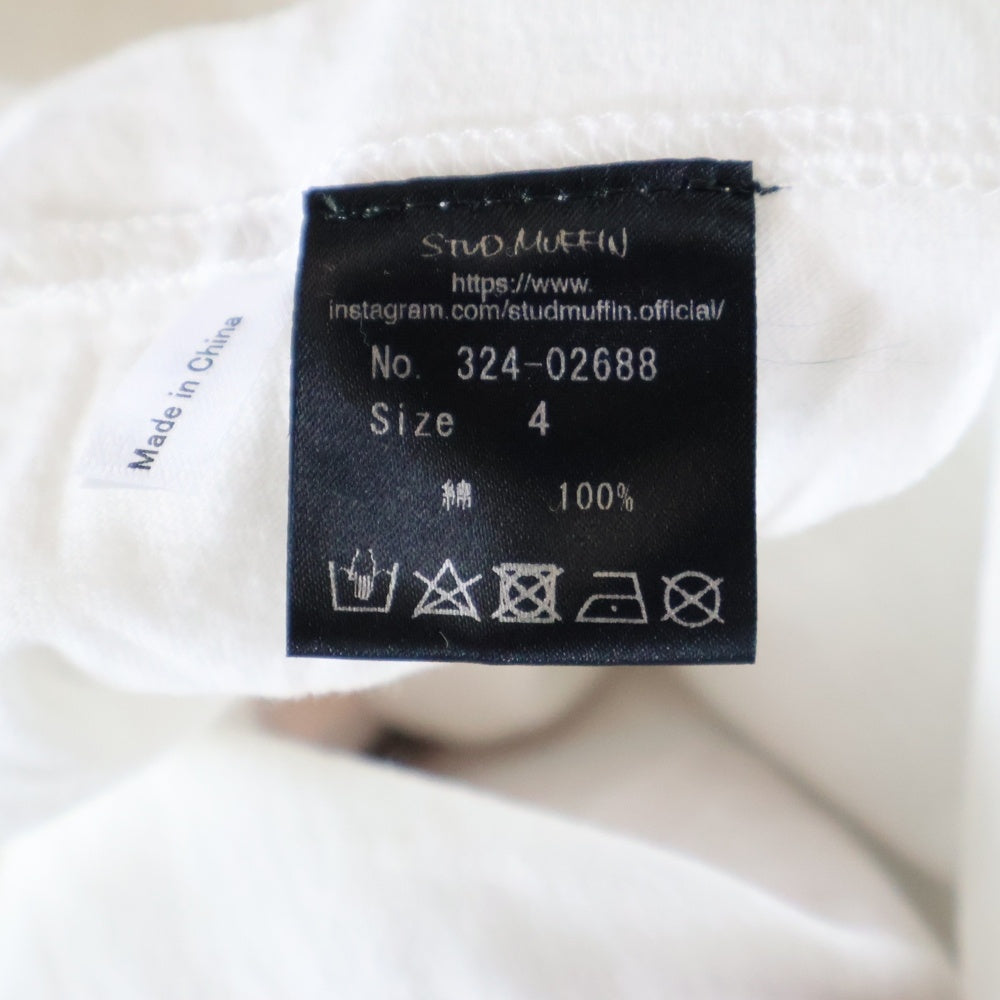 STUD MUFFIN(スタッド マフィン) ピクセルタン 長袖Tシャツ カットソー ホワイト 324-02688