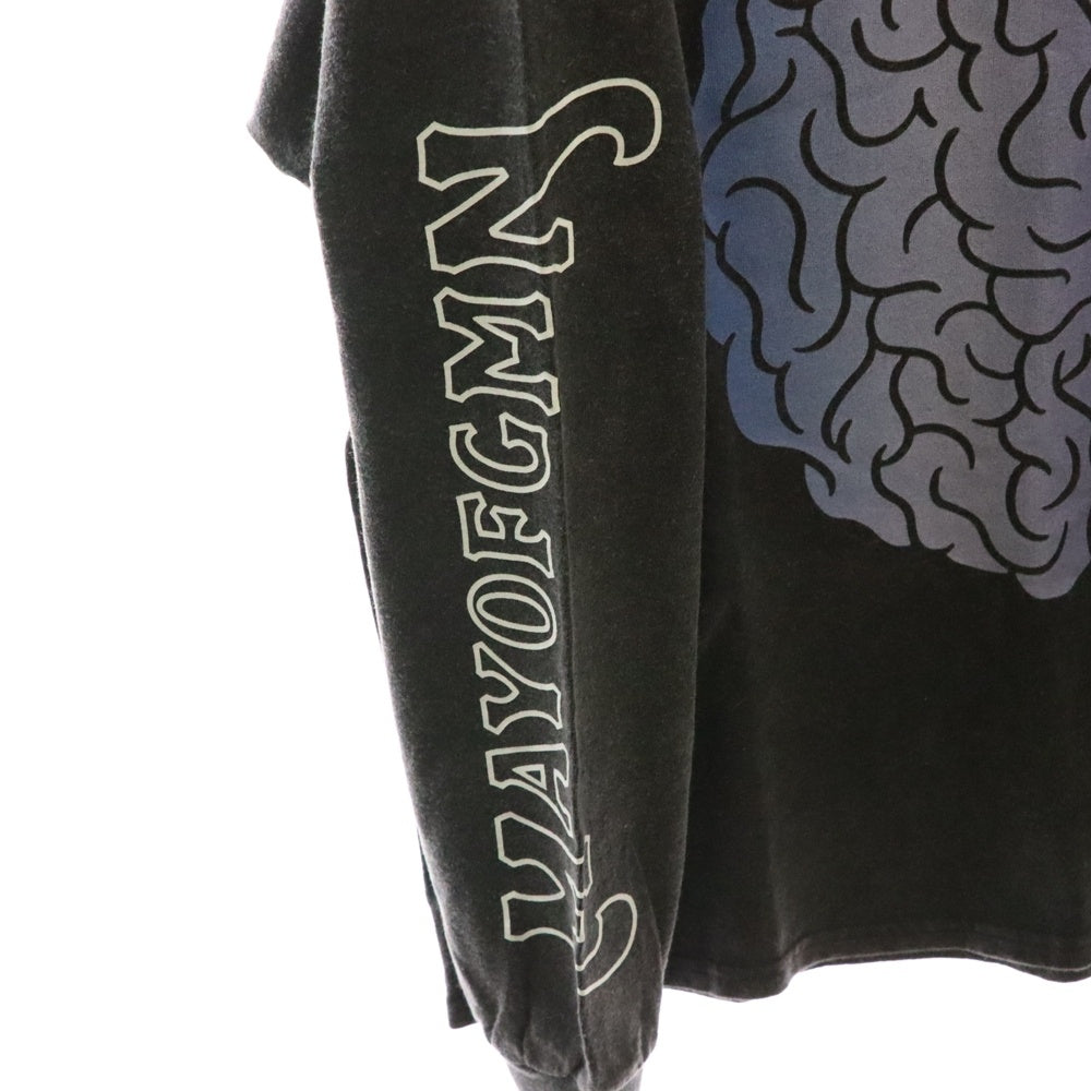 MAYO(メイヨー) BRAIN LONG SLEEVE TEE ブレインプリント 長袖Tシャツ カットソー ブラック