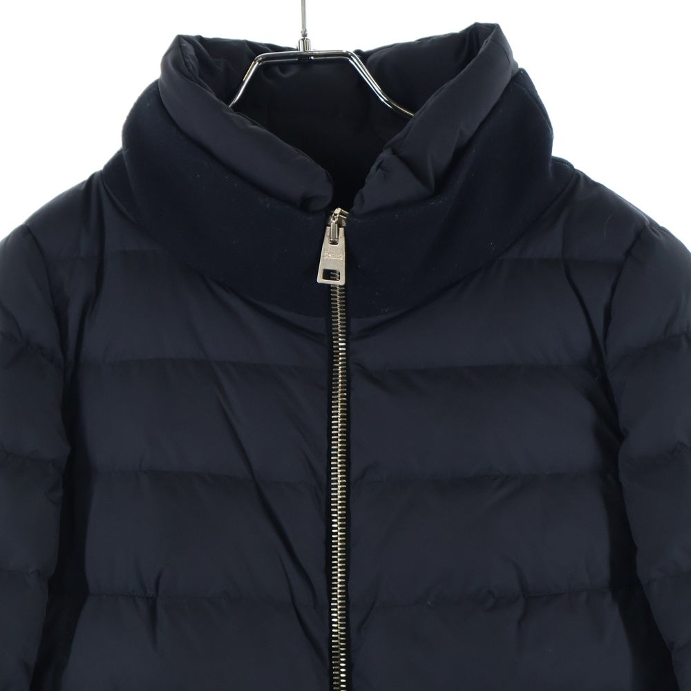 HERNO(ヘルノ) ウール切り替え ジップアップダウンジャケット ブラック P10239D-39601-9300