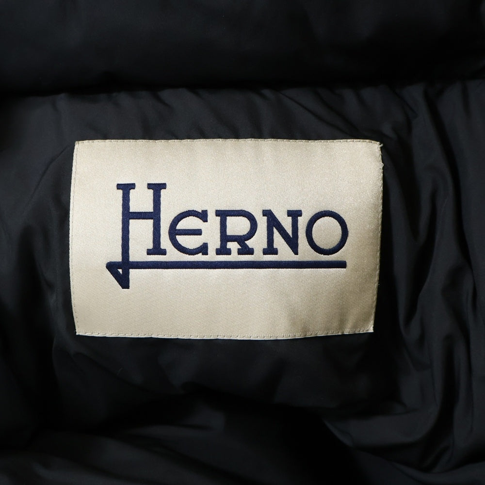 HERNO(ヘルノ) ウール切り替え ジップアップダウンジャケット ブラック P10239D-39601-9300