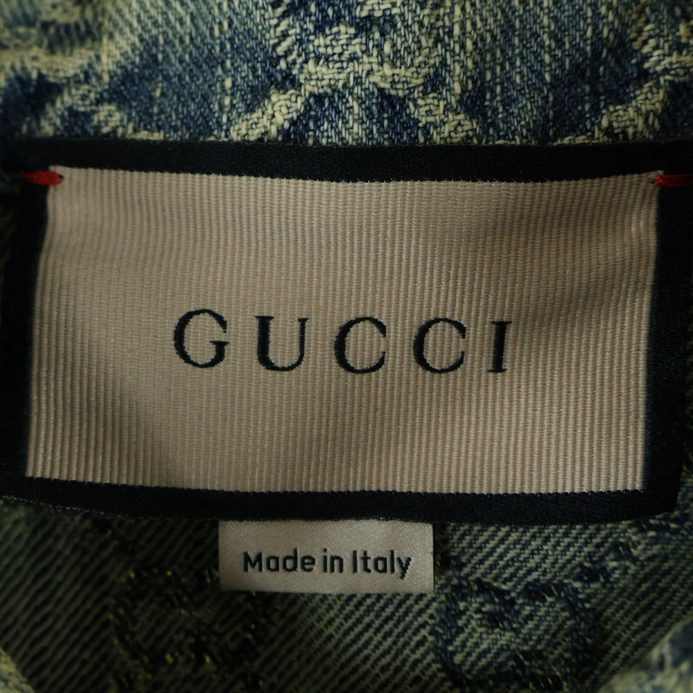 GUCCI(グッチ) 22AW JACQUARD DENIM JACKET ジャガード デニムジャケット Gジャン インディゴ 678791 XDBOK