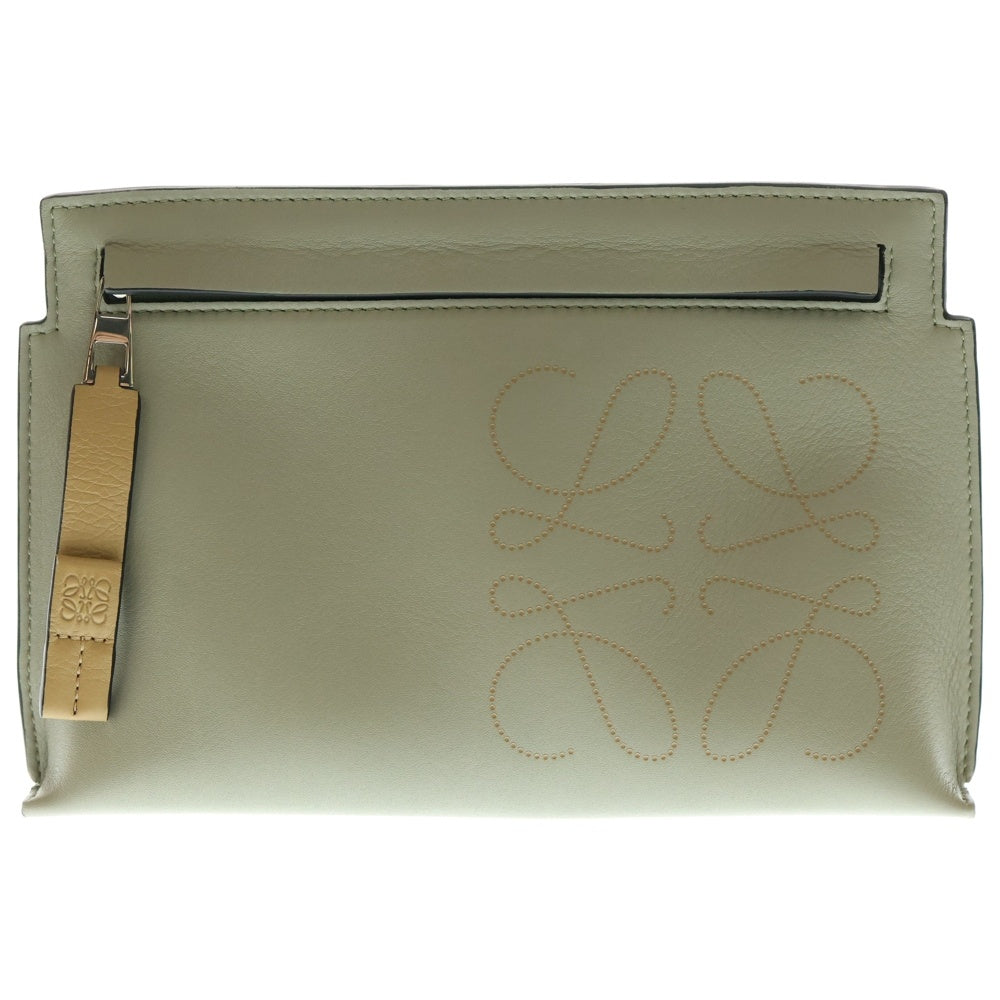 LOEWE(ロエベ) MINI T POUCH IN CLASSIC CALFSKIN ミニ ティー レザーポーチ イン クラシック カーフスキン グレー C500M38X01