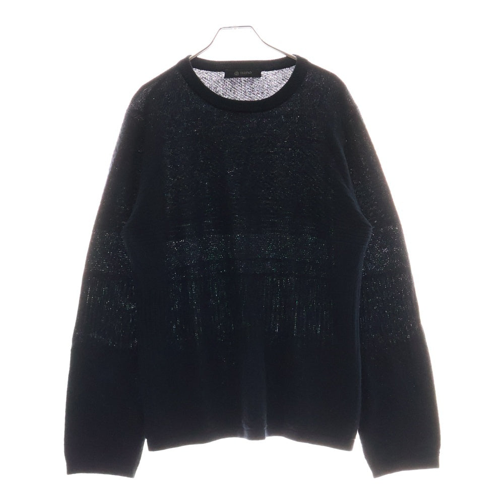 nano universe(ナノユニバース) アクリル混 長袖クルーネックセーター ネイビー BA73KT0575TN