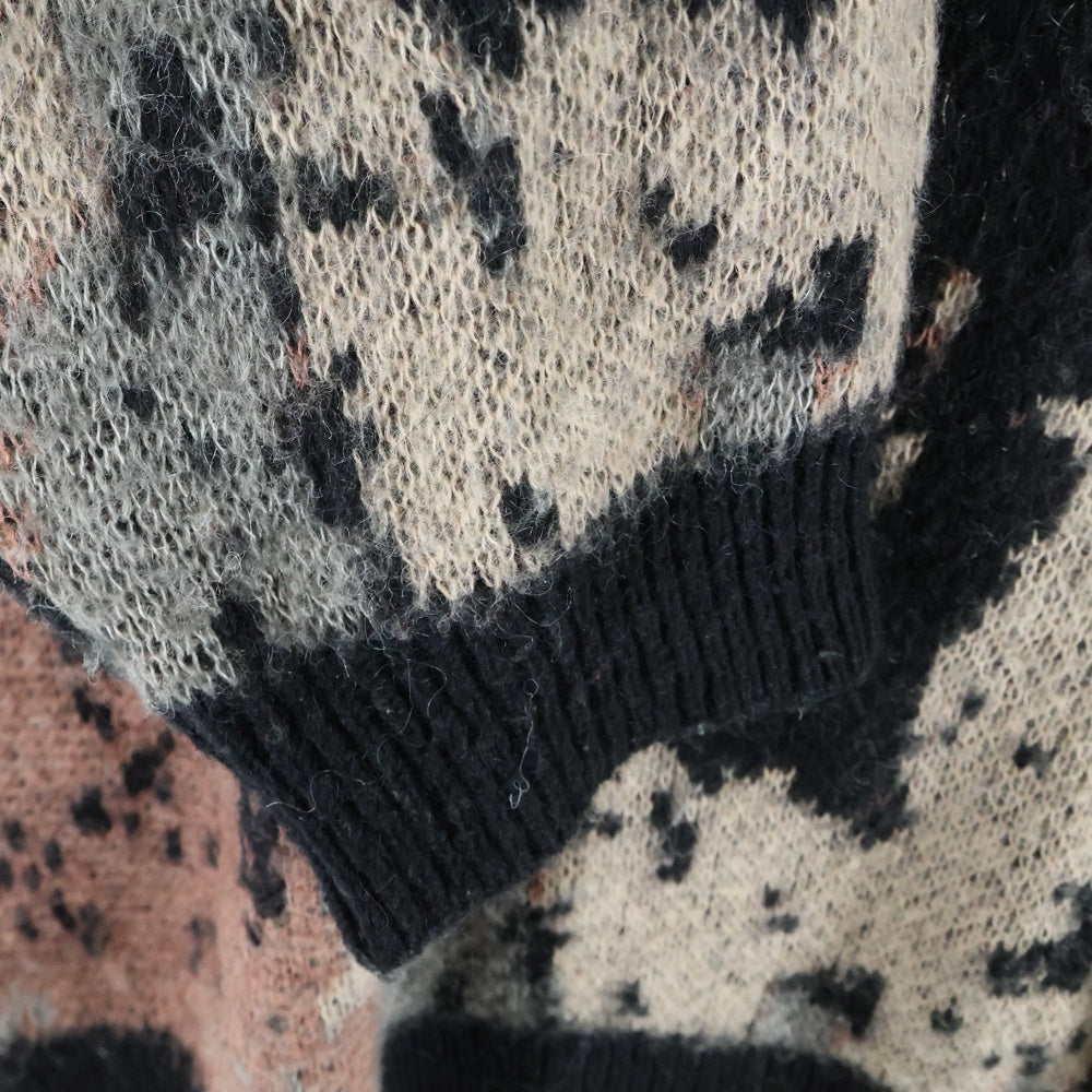 JOURNAL STANDARD(ジャーナルスタンダード) モヘヤミックス スプラッシュクルーネック 総柄 長袖ニットセーター マルチカラー