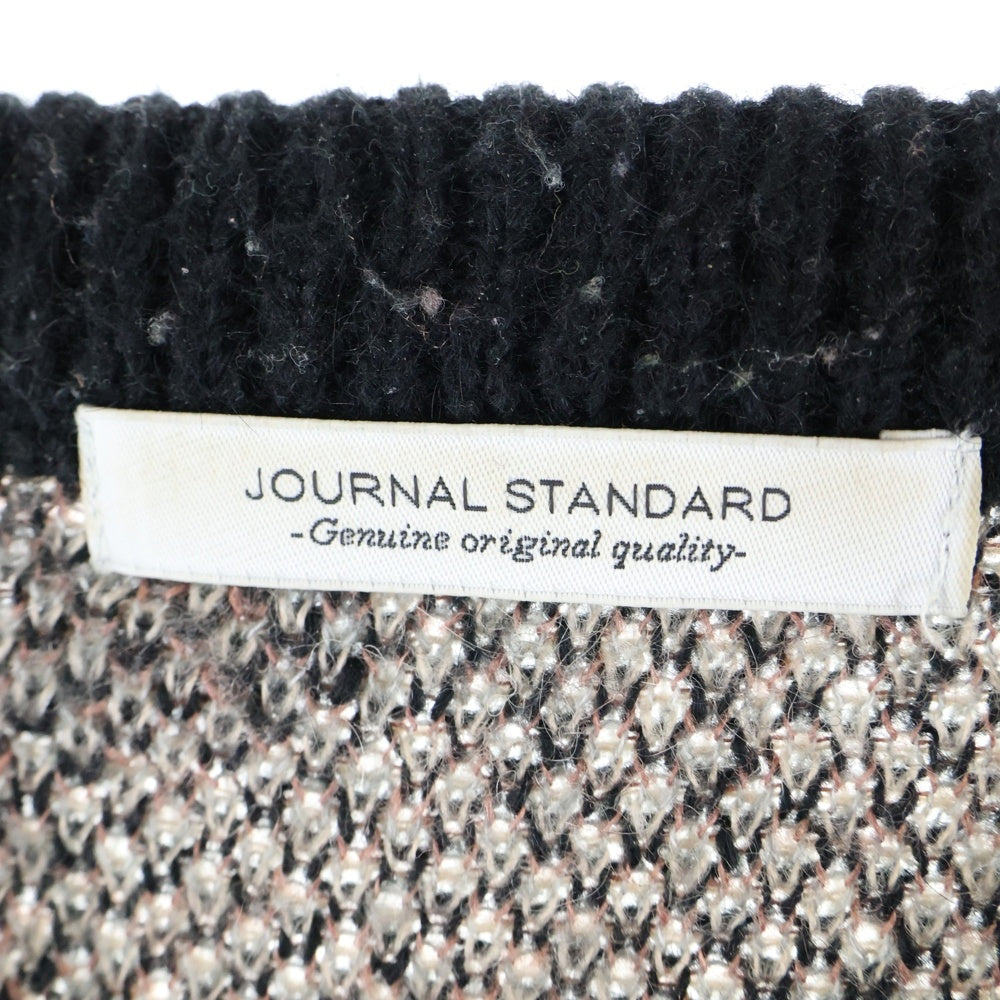 JOURNAL STANDARD(ジャーナルスタンダード) モヘヤミックス スプラッシュクルーネック 総柄 長袖ニットセーター マルチカラー