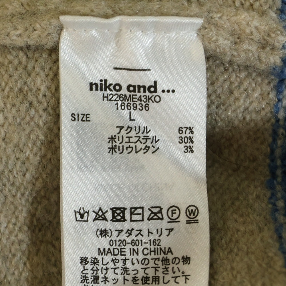 niko and(ニコアンド) ポイントカラーニット 長袖クルーネックセーター ベージュ 166936