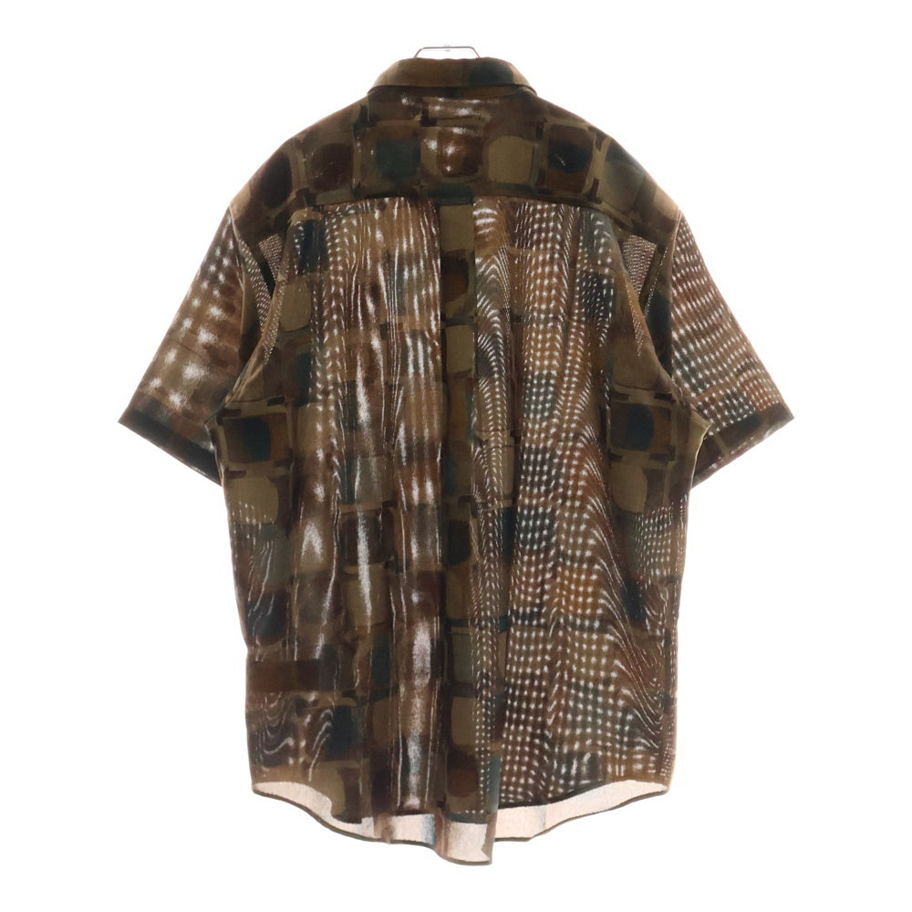 JOURNAL STANDARD(ジャーナルスタンダード) EVALET MESH PATTERN S/S SHIRT メッシュ 総柄半袖シャツ ブラウン