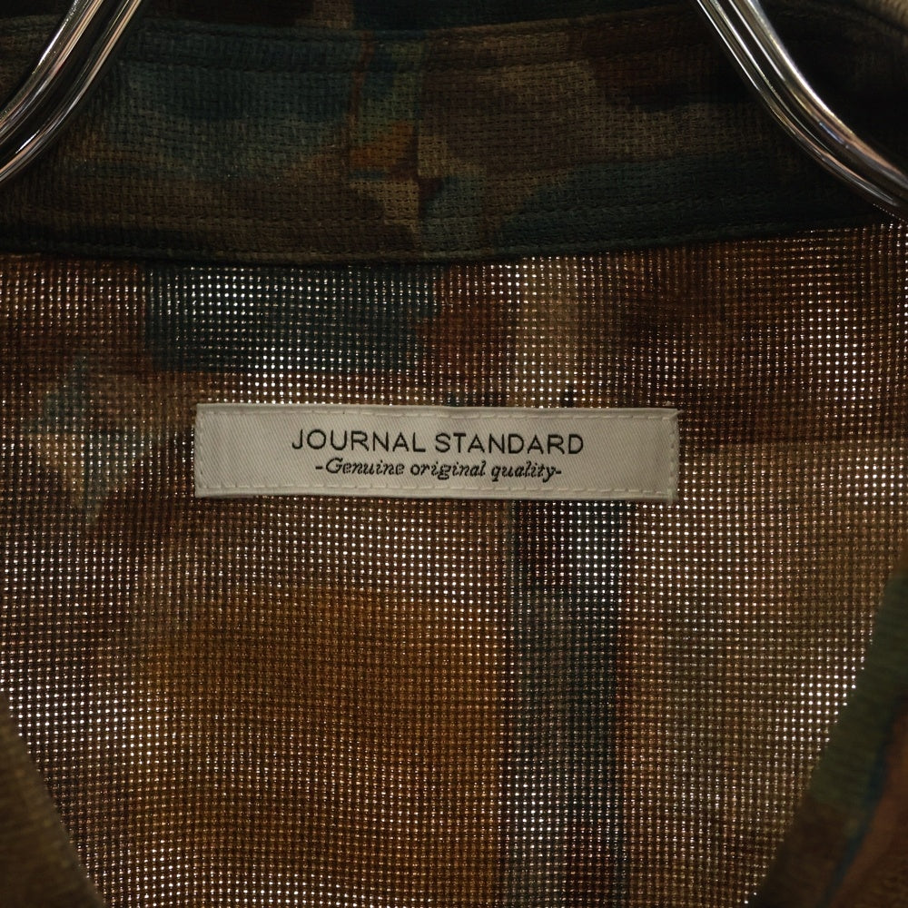JOURNAL STANDARD(ジャーナルスタンダード) EVALET MESH PATTERN S/S SHIRT メッシュ 総柄半袖シャツ ブラウン