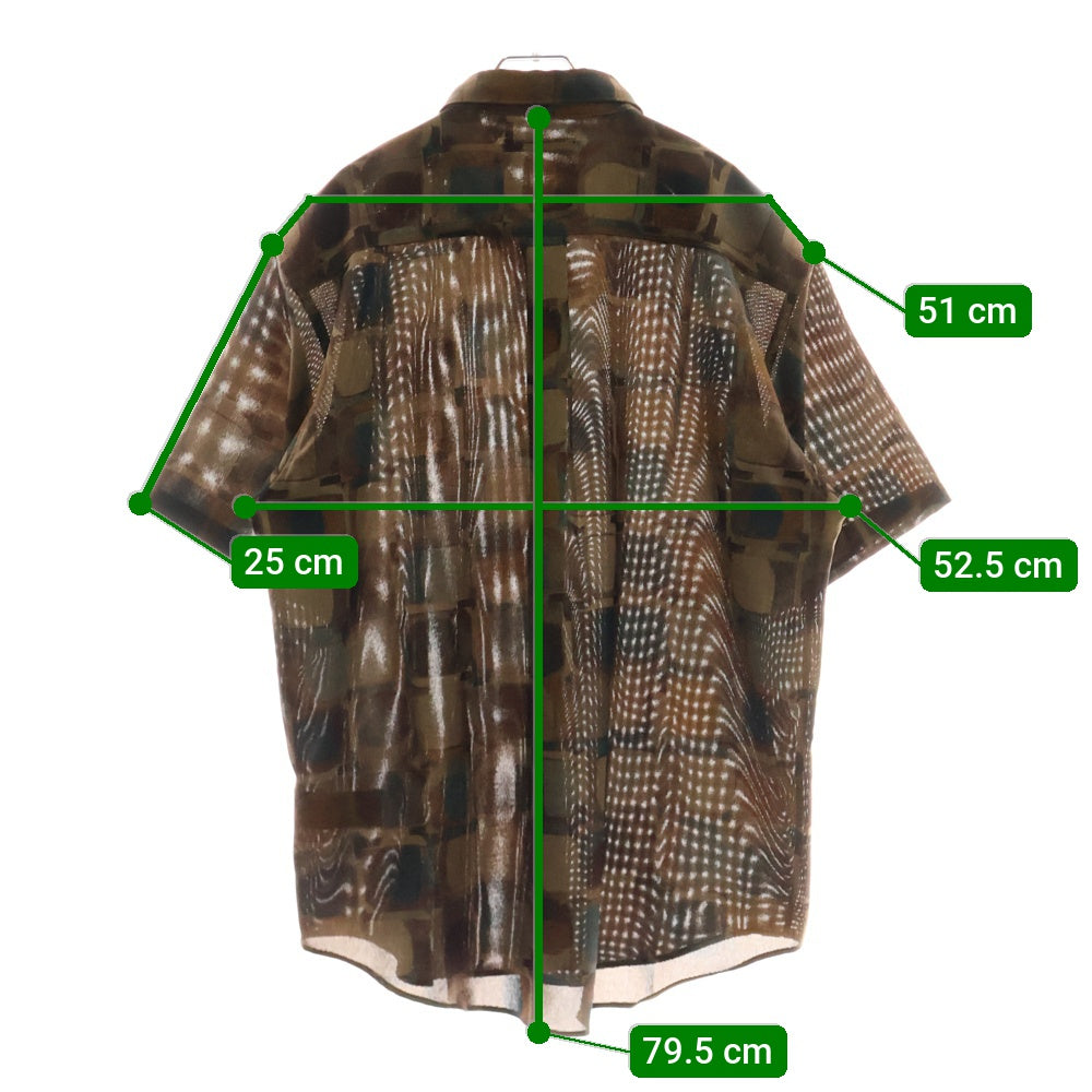 JOURNAL STANDARD(ジャーナルスタンダード) EVALET MESH PATTERN S/S SHIRT メッシュ 総柄半袖シャツ ブラウン