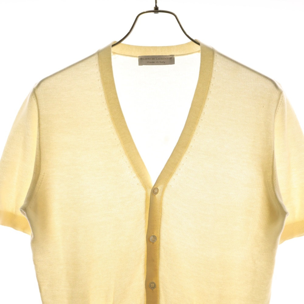 FILIPPO DE LAURENTIIS(フィリッポ デ ローレンティス) 半袖コットンカーディガン レディース アイボリー AFA2829555