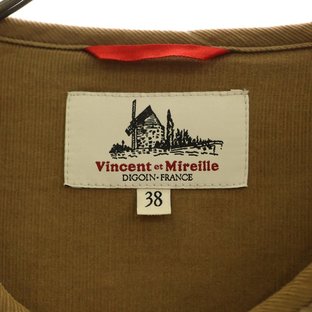 VINCENT ET MIRAILLE(バンソンエミレイユ) BOA CARDIGAN ボアカーディガン ノーカラージャケット レディース ブラウン VM222KB25110