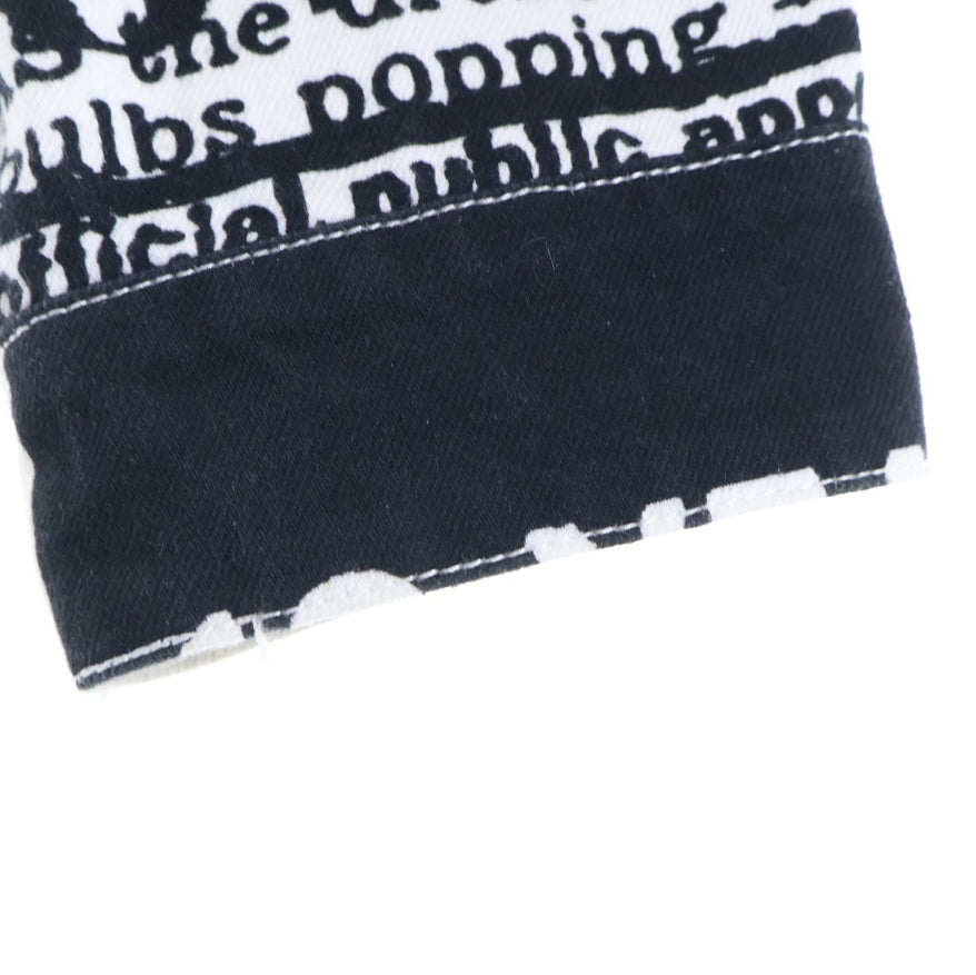 Palace Skateboards(パレススケートボーズ) 22SS Tabloid Denim Jacket 総柄 タブロイド デニムジャケット ブラック/ホワイト P23SHT002