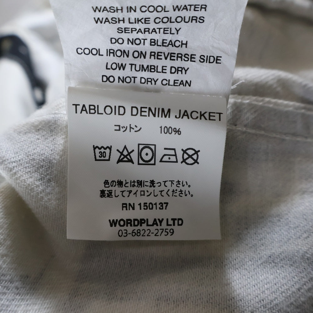 Palace Skateboards(パレススケートボーズ) 22SS Tabloid Denim Jacket 総柄 タブロイド デニムジャケット ブラック/ホワイト P23SHT002