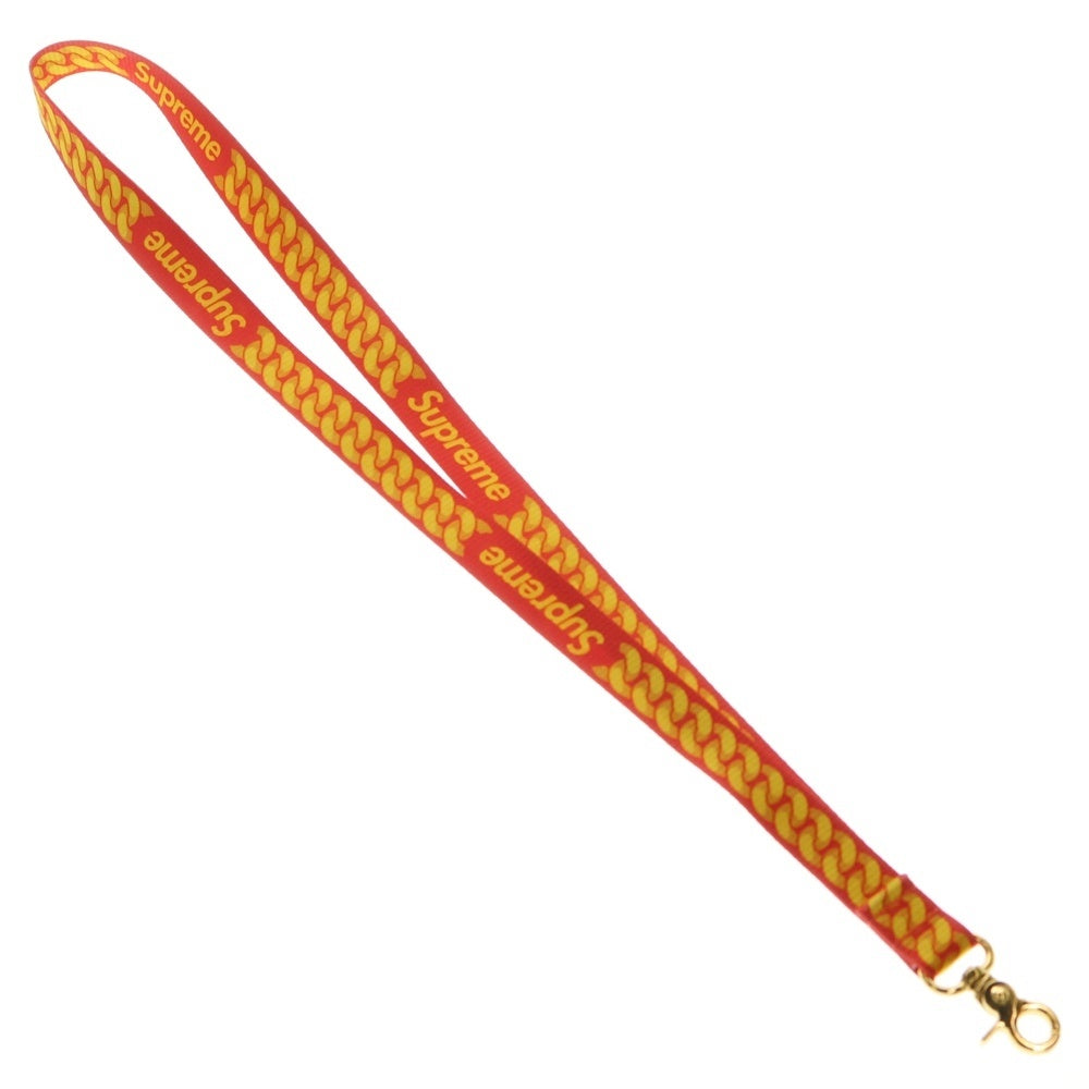 SUPREME(シュプリーム) 22SS Cuban Links Lanyard キューバ リンク ランヤード ストラップ レッド/イエロー