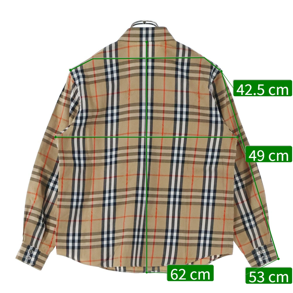 BURBERRYS(バーバリーズ) 90S VINTAGE ノバチェック 1ポケット ヴィンテージ 長袖シャツ ブラウン FE099-104