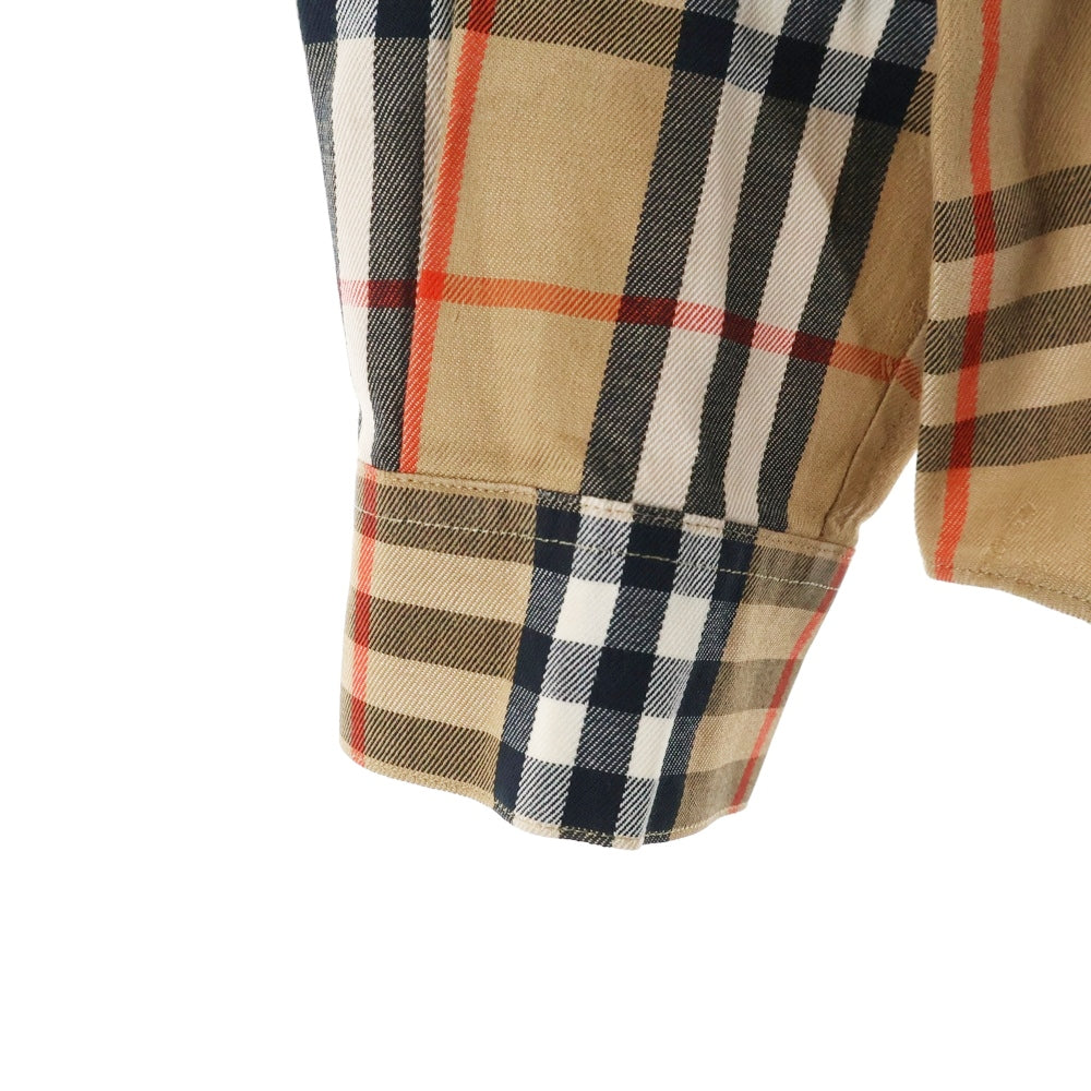 BURBERRYS(バーバリーズ) 90S VINTAGE ノバチェック 1ポケット ヴィンテージ 長袖シャツ ブラウン FE099-104