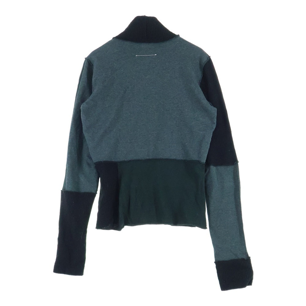 MM6 Maison Margiela(エムエムシックスメゾンマルジェラ) 22AW ハイネック パッチワーク リブニット セーター レディース ブラック S62GU0087