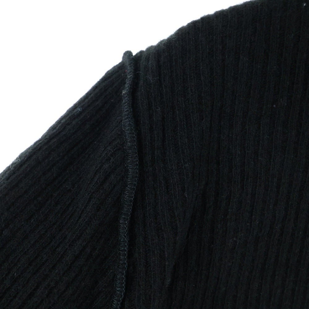 MM6 Maison Margiela(エムエムシックスメゾンマルジェラ) 22AW ハイネック パッチワーク リブニット セーター レディース ブラック S62GU0087
