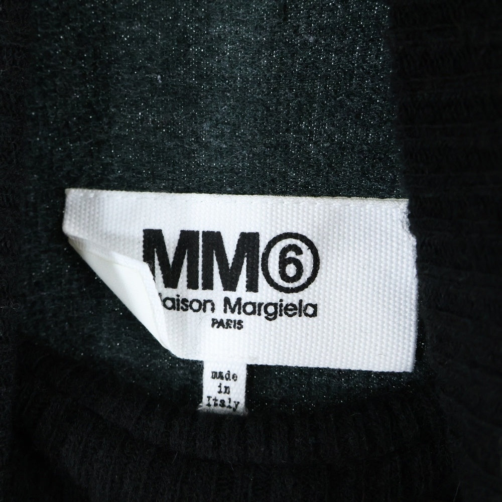 MM6 Maison Margiela(エムエムシックスメゾンマルジェラ) 22AW ハイネック パッチワーク リブニット セーター レディース ブラック S62GU0087