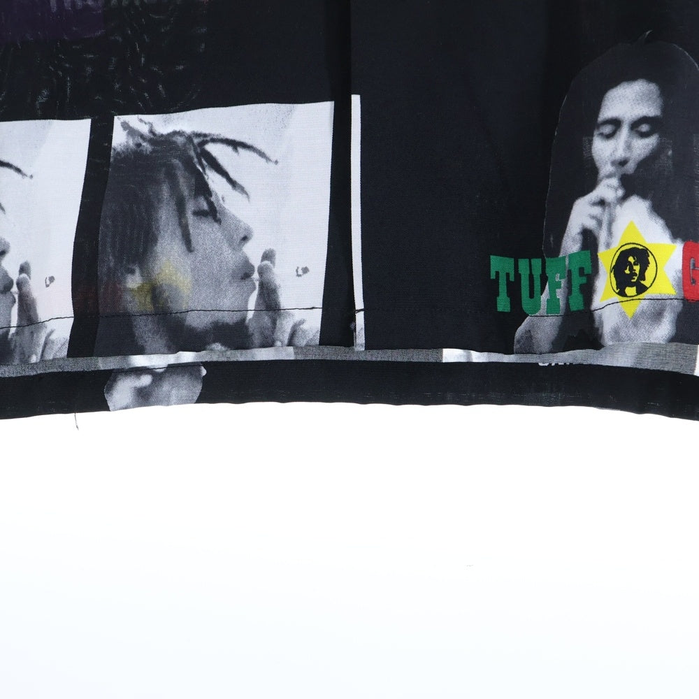 WACKO MARIA(ワコマリア) 24SS ×BOB MARLEY HAWAIIAN SHIRT TYPE-1 ボブマーリー 総柄プリント 半袖レーヨンハワイアンシャツ ブラック BOBMARLEY-WM-HI09